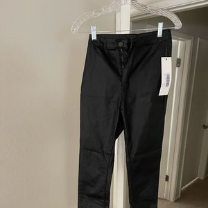 High Waisted Leather Flared/Split Hem/ Bottom Pant